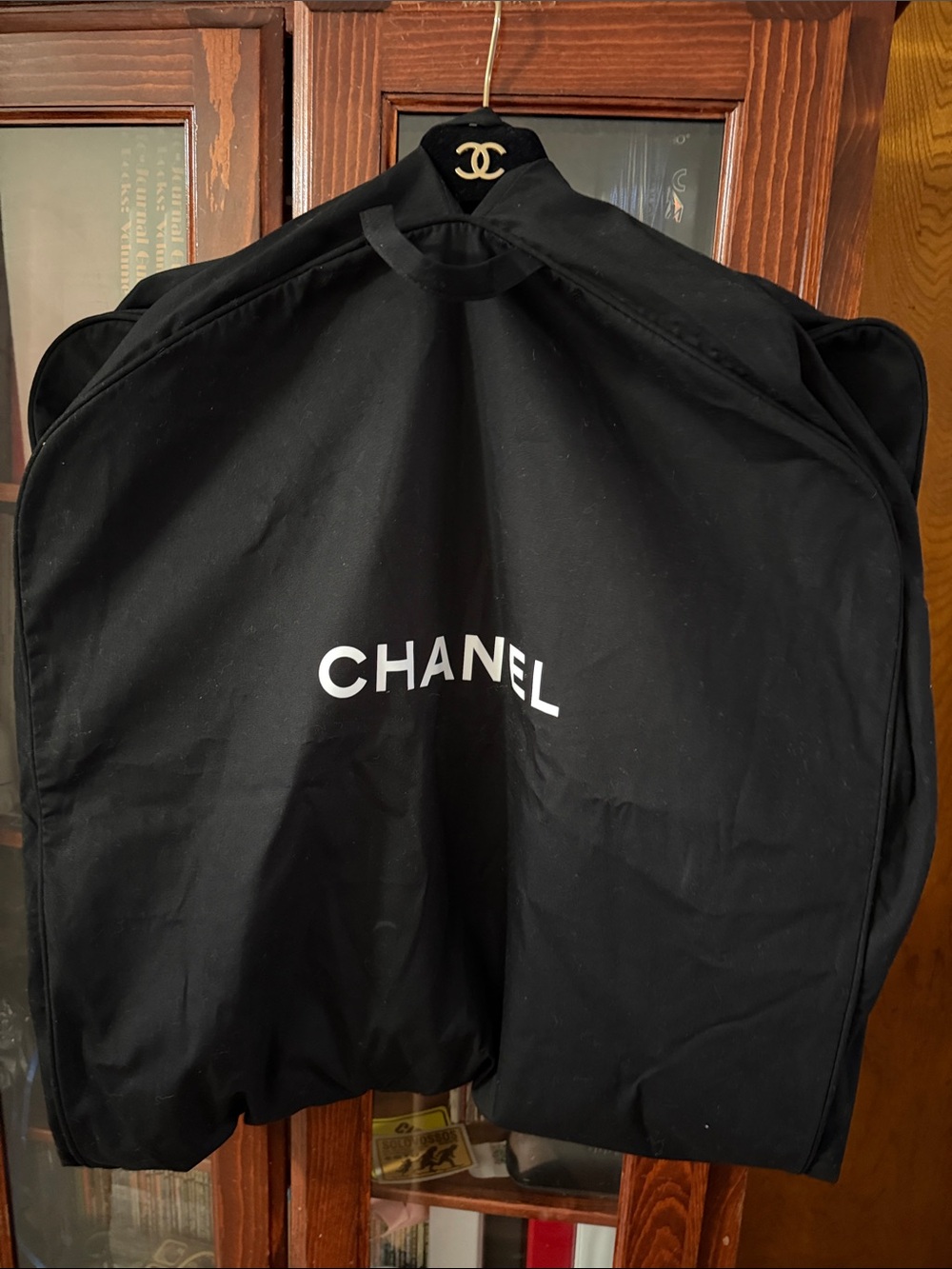CHANEL Large Black Travel Garment Bag with Interior Label
